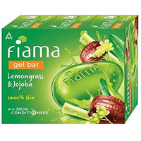 Fiama Gel Bar Lemongrass And Jojoba, 375G (125G - Pack Of 3), With Skin Conditioners For Smooth Skin, Bathing Soap For Women & Men, For All Skin Types