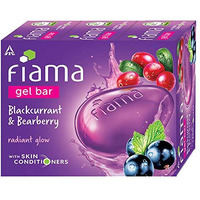 Fiama Gel Bar Blackcurrant And Bearberry For Radiant Glowing Skin, 375G (125G - Pack Of 3), With Skin Conditioners, Soap For Women & Men, For All Skin Types