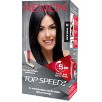 Revlon Top Speed Hair Color For Women Natural Black | Ginseng Root Extract And Mother Of Pearl | 100% Grey Coverage In 5 Minutes | Ammonia Free, Easy Application And Intense Conditioning
