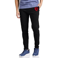 Chromozome Men's Regular Fit Track Pants Black M | Rise Style: Mid Rise
