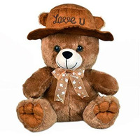 Ultra 10 Inch Teddy With Love You Cap Fully Stuffed Soft Plush Toy For Kids In Brown| Animal Toy Birthday | Anniversary | Christmas | Diwali | Home Decor