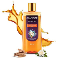 Santoor Moisturizing Shower Gel With Natural Sandalwood & Gardenia Extracts| For Men & Women| Moisturizing Body Wash With Glycerin | Suitable For All Skin Types| No Parabens| No Silicones| 250Ml
