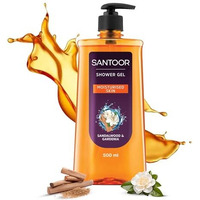 Santoor Moisturizing Shower Gel With Natural Sandalwood & Gardenia Extracts| For Men & Women| Moisturizing Body Wash With Glycerin | Suitable For All Skin Types| No Parabens| No Silicones| 500Ml