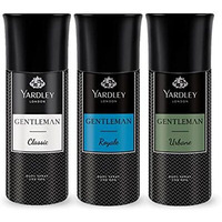 Yardley London Gentleman Range Deo Body Spray Tripack (Classic + Urbane + Royale) For Men, 150Ml Each (Pack Of 3)