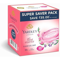 Yardley London Yardley Clear Gel Bar Iris And Violet - With 99% Pure Glycerin And Natural Floral Oils -125Gx3