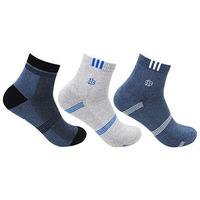 Bonjour Men's Ankle Length Cotton & Spandex Socks (Pack Of 3) (Bro3111-Po3_Multicolored)
