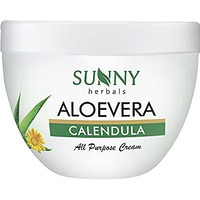 Sunny Herbals Aloevera & Calendula All Purpose Face Cream | Helps Prevent Scarring & Sunburn | Calendula Suitable For Delicate Skin | Aloevera Helps To Moisturize Skin & Gives A Healthy Glow, 500 Gm