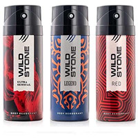 Wild Stone Ultra Sensual, Red And Legend Deodorants Body Spray For Men, Long Lasting Deo Combo Pack Of 3 (200Ml Each)