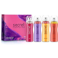 Secret Temptation Travel Pack With Pink, Romance, Mystery And Passion Mini Deodorant For Women,Pack Of 4 (50Ml Each)