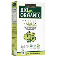 Indus Valley Bio Organic 100% Natural Amla Indian Gooseberry Fruit Powder For Hair Growth, Skin, Drinking And Eating - 100G