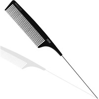 Vega Professional Pin Tail Comb (Carbon Anti-Static Black Line Hair Comb), (Vpvcc-05)
