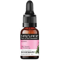 Soulflower Rosemary Essential Oil For Hair Growth, Hair Fall Control And Nourishment, Skin Care | Clinically Tested & Ecocert Certified Organic 100% Pure, Natural, Undiluted | 15Ml