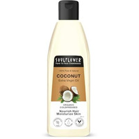 Soulflower Extra Virgin Coconut Oil | Clinically Proven For Hair Growth, Moisturizer, Damage Repair, Frizz Control, Body Massage | 100% Pure, Ecocert Organic Certified, No Mineral Oil, 225Ml