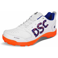Dsc Men's Beamer Cricket Shoes (Fluro Orange-White, Size 8 Uk)