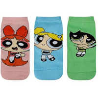 Balenzia Powerpuff Girls Women's Cushioned Lowcut Ankle Socks- Pack Of 3, Multicolor (Free Size)