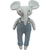 Pluchi Cute Hulk Cotton Knitted Stuffed Soft Toys For Babies/Kids In Vanilla Grey Melange Color