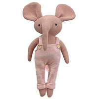 Pluchi Cute Hulk Cotton Knitted Stuffed Soft Toys For Babies & Kids In Pale Pink Color