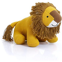 Pluchi Baby Lion - Cotton Knitted Stuffed Soft Toys For Babies & Kids (Tuscan Sun, Ivory & Bronze Color)