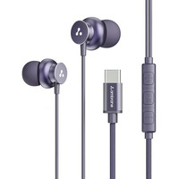 Ambrane Type C Wired In Ear Earphones With In-Line Mic For Clear Calling,1.2M Cable,10Mm Dynamic Drivers For Boostedbass,Control Buttons For Iphone 15,Samsung&Type C Devices (Stringz 38C, Purple)