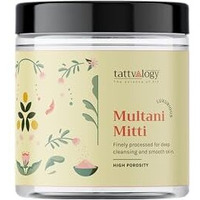 Tattvalogy Multani Mitti Powder | Fuller's Earth | 100% Natural | Rich In Calcium | For Face Mask And Hair Mask | Bentonite Clay | Cleanses Skin | Suitable For All Skin Types | In Plastic Jar - 200 Gm