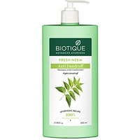 Biotique Fresh Neem Anti Dandruff Shampoo And Conditioner | Controls Dandruff | Eliminates Dryness, Flaking, And Itching | Hair Looks Fresh And Lustrous |Suitable For All Skin Types | 650Ml
