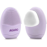 Agaro Cb2105 Facial Cleansing Brush, 2-In-1 Soft Bristle & Silicone Facial Cleansing Brush For Exfoliation & Deep Pore Cleansing, Suitable For Sensitive, Delicate And Dry Skin, Purple
