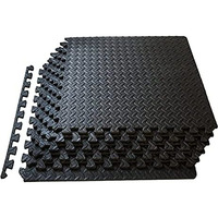Agaro Puzzle Mat Pm1021 Exercise Mat With Eva Foam Interlocking Tiles, Protective Flooring For Gym Equipment Black