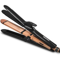Agaro 4 In1 Hair Straightener,Wavy Hair, Crimper, Curler, Hair Styler, Keratin Infused Ceramic Coated Plate, Variable Style Settings, Hair Styling, Black & Rose Gold, Hs1719