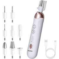 Agaro Prima Nail Drill & Polisher, Professional Nail Care At Home, Electric Nail Polisher, Manicure & Pedicure, Shape, Trim & Polish, 5 Speed, 8 Attachments, Rechargeable With Type C, Women, Men