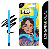 Sugar Pop 16Hr Longwear Kajal | Waterproof & Smudge-Proof | Intense Matte Finish | Sunflower Seed Oil & Vitamin E | Velvet Smooth Application | Transfer-Proof | 0.3Gm - Black