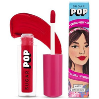 Sugar Pop Matte Lipcolour | Lasts Upto 8 Hrs L Red Lipstick For Women L Vitamin E Infused | Non-Drying, Smudge Proof, Long Lasting | 1.6Ml - 01 Chilli (Cherry Red)