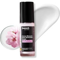 Quench Glow Fluid Sunscreen Spf 50 Pa++++ With 2% Niacinamide & Cherry Blossom For Glowing Skin | 7 Korean Uv Filters For Uva/Uvb Protection | Lightweight Sunscreen Serum | Reduces Dark Spots & Tanning | All Skin Types (30Ml)