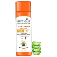 Biotique Sun Shield Aloe Vera 30+ Spf Uvb Sunscreen Ultra Protectective Lotion For Normal To Oily Skin