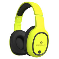 Zebronics Thunder Bluetooth Wireless On Ear Headphone Fm, Msd, 60Hrs Playback With Mic (Neon Yellow)