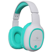 Zebronics Thunder Bluetooth 5.3 Wireless Over Ear Headphones With 60H Backup, Gaming Mode, Dual Pairing, Enc, Aux, Micro Sd, Voice Assistant, Comfortable Earcups, Call Function (Sea Green)