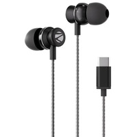 Zebronics Buds C10 In Ear Type-C Wired Headphones With In-Line Mic, Metallic Design, Volume Control, 1.2M Cable, 10Mm Driver, (Black)