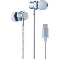 Zebronics Buds C10 In Ear Type-C Wired Headphones With In-Line Mic, Metallic Design, Volume Control, 1.2M Cable, 10Mm Driver, (Light Blue)