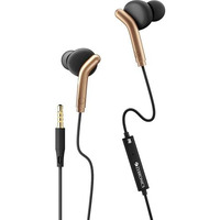 Zebronics Bro 3.5Mm Wired In Ear Earphones, In-Line Mic, Deep Bass, 1.2M Strong And Long Lasting Cable, Light Weight, Compatible With Mobile | Tablet | Laptop (Black + Gold)