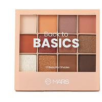 Mars 12 Shades Back To Basics Eyeshadow Palette With Free Applicator | Matte | Shimmer | Beginner Friendly & Long Lasting Eye Shadow Palette (14.4 Gm) (Shade-02)