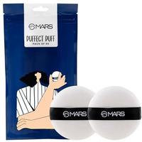 Mars Puffect Powder Puff With Strap | For Loose & Pressed Powder Application | Flawless Makeup Blend | Easy To Clean And Handle | Gentle On Skin | Pack Of 2