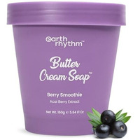 Earth Rhythm Berry Smoothie Butter Cream Soap | Body Wash | Cleanse, Moisturizes Skin, Make Skin Soft & Supple | Shea Butter, Acai Berry | Men & Women - 160G
