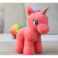 Mirada Enchanting Rainbow Coral Unicorn Soft Toy For Girls/Kids | Floppy And Glittery With Sparkling Horn | Soft Stuffed Plush Animal |- 29Cm