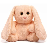 Mirada Peach Glitter Eye Bunny Soft Toy | Adorable Plush Rabbit Animal For Kids, Girls, Toddlers | Soft And Cuddly Birthday Gift Stuffed Toy - 25 Cm