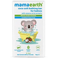 Mamaearth Coco Soft Bathing Bar For Babies, Ph 5.5, With Coconut Oil & Turmeric - Pack Of 2 * 75G
