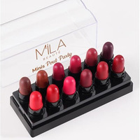 Mila Beaut 12 Creamy Matte Mini Lipstick Kit | Lip Hydrating & Light-Weight | Long Lasting Lipsticks For Women | Suitable All Indian Tones | Shade - B 12G