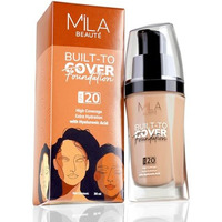 Mila Beaut Built To Cover Liquid Foundation I Medium To Buildable Coverage I Matte Finish I Lightweight I Spf 20 I Super Hydrating With Hyaluronic Acid (M-1-Beige, 30Ml)