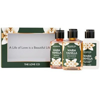 The Love Co. Warm Vanilla Bath & Body Gift Set | Body Wash | Body Lotion | Shampoo | Long-Lasting Warm Vanilla Fragrance | Gift Set For Women | Gifting For Birthday, Valentine's, Anniversary, Rakhi & Special Occasions| Premium Gift Packaging | Pack Of 3