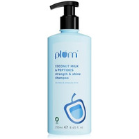 Plum Coconut Milk & Peptides Strength & Shine Shampoo | Contains Coconut Milk, Pea Peptide | Enhances Hair's Shine And Strengthens Hair | Paraben-Free| 100% Vegan | 250Ml