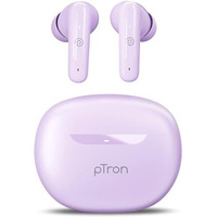 Ptron Bassbuds Astra In-Ear Tws Earbuds With Stereo Sound, 34Hrs Playtime, Stereo Calls, Bluetooth V5.3 Headphones With Quick Pairing, Touch Control, Voice Assistant, Type C Charging & Ipx4 (Lilac)