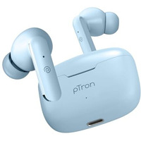 Ptron Basspods P81 In-Ear Wireless Earbuds, Pristine Sound, 32Hrs Playtime, Clear Calls Tws Earbuds, Bluetooth V5.1 Headphone, Type-C Fast Charging, Voice Assist & Ipx4 Water Resistant (Powder Blue)